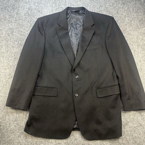 Joseph A Bank 100% Cashmere Blazer Mens 46L Black Business Jacket Sports Coat